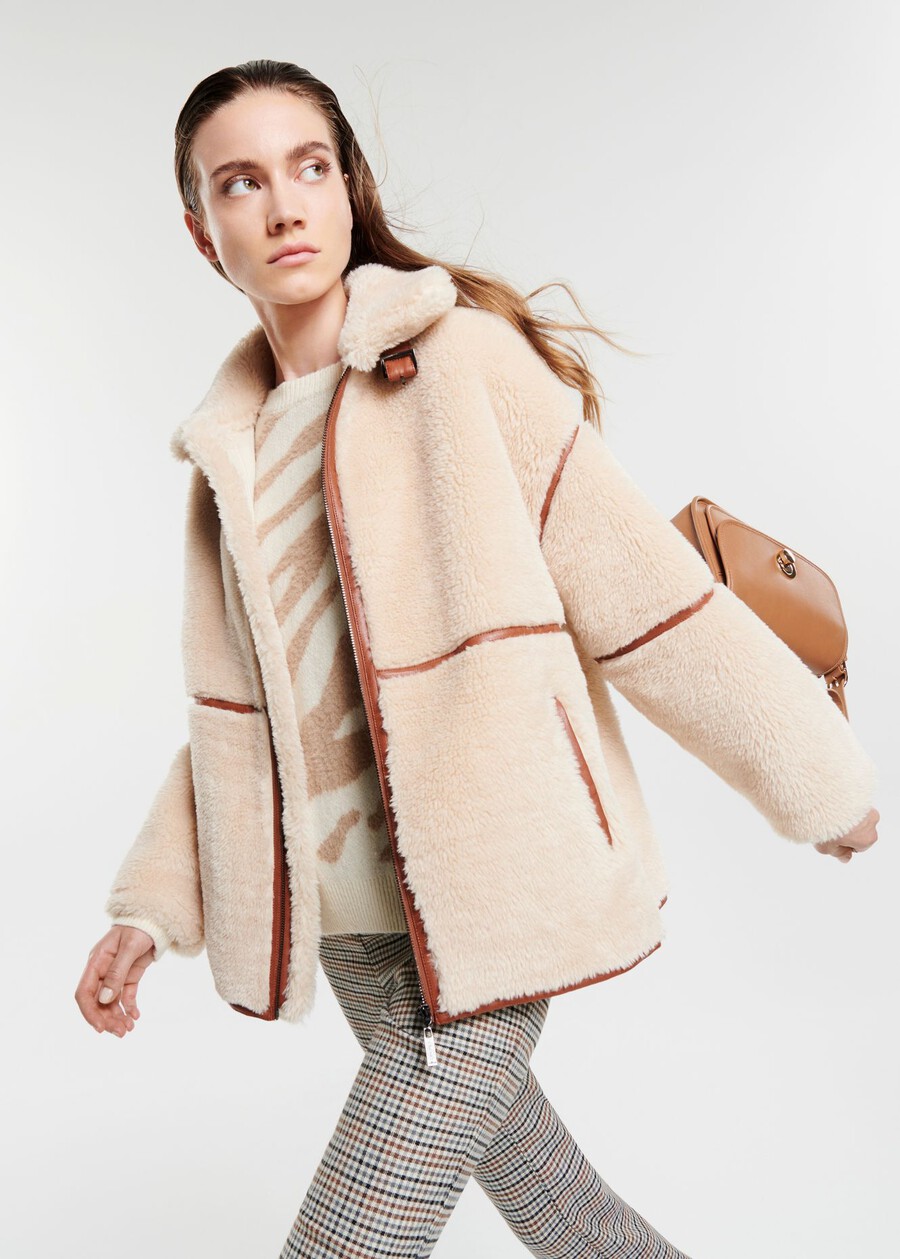 Grant eco-fur jacket BEIGE CREAM Woman , image number 1