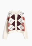 Cand argyle cardigan with gold buttons WINROBEIGE LATTE Woman image number 5