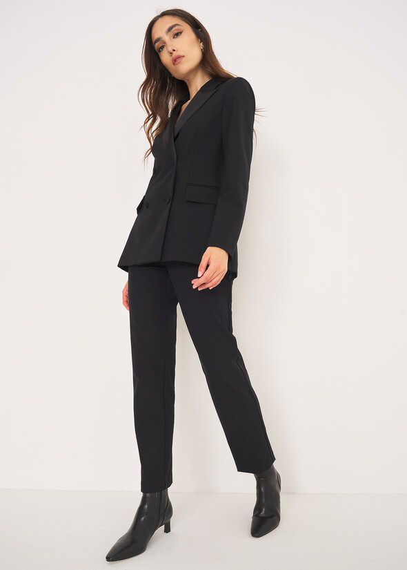Satin-Lapel Tuxedo Suit NERO BLACK Woman null