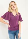 T-shirt Siby con cristalli VIOLA Donna immagine n. 1