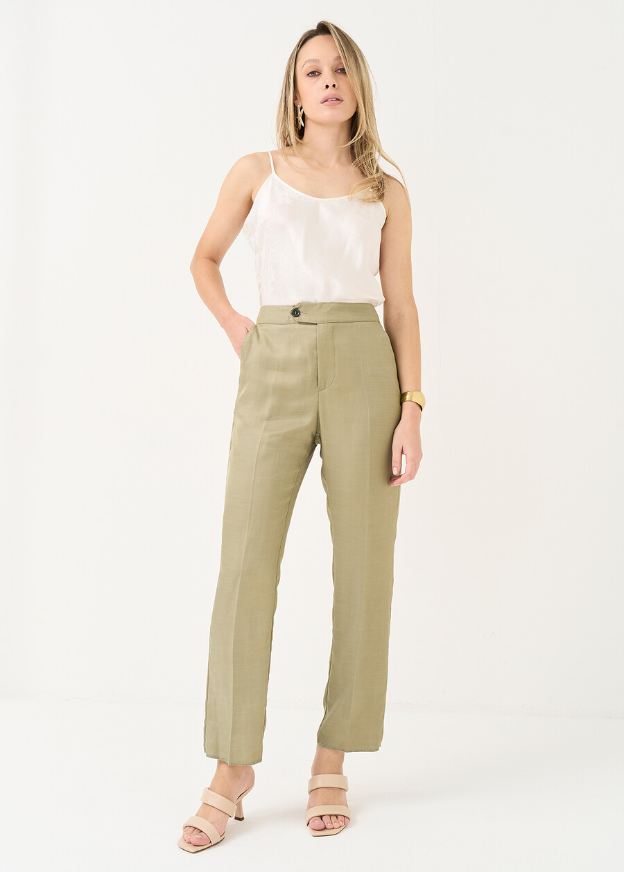 Pantaloni Alice tailleur lino VERDE Donna , immagine n. 2