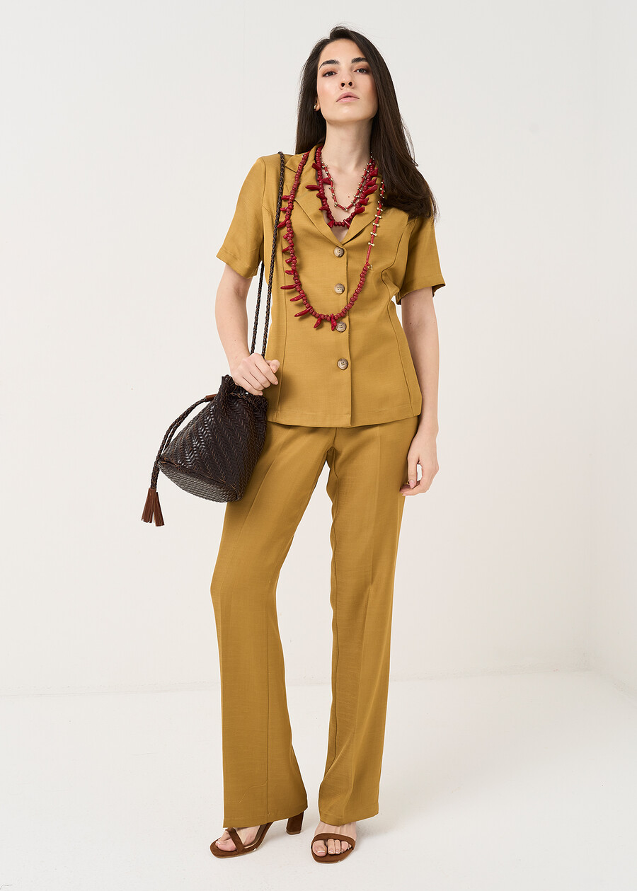 Pantaloni Pablito in lino fiammato MARRONE Donna , immagine n. 1