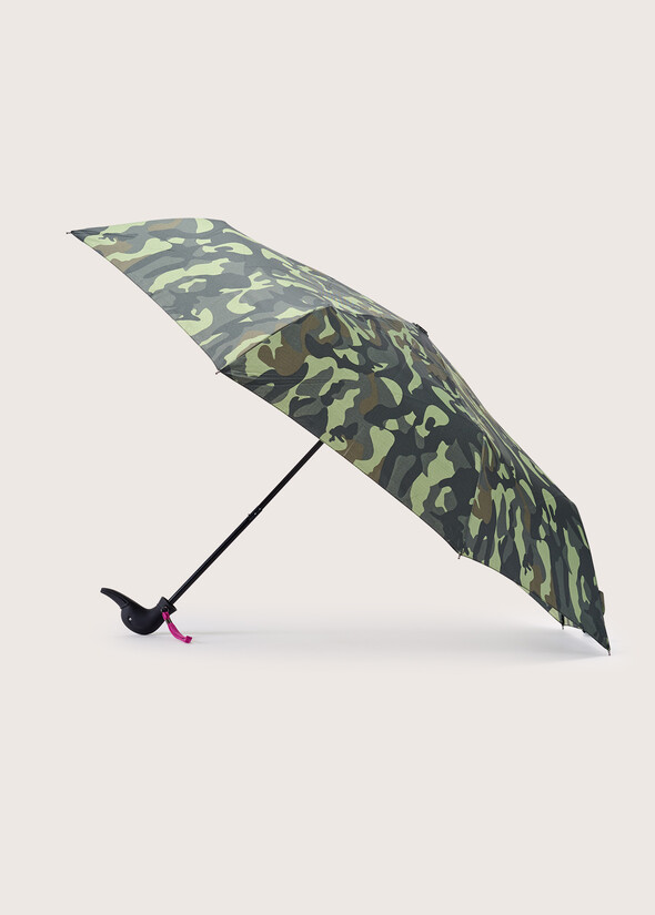Camouflage umbrella with duck handle VERDE SALVIA Woman null