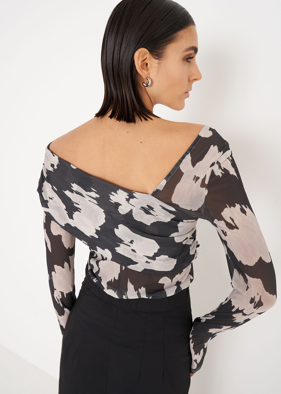 Maglia Sardi in tessuto mesh NERO BLACK Donna , immagine n. 3