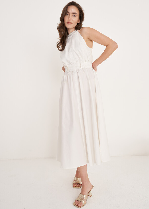Allys Cotton-Blend Dress BIANCO WHITE Woman null