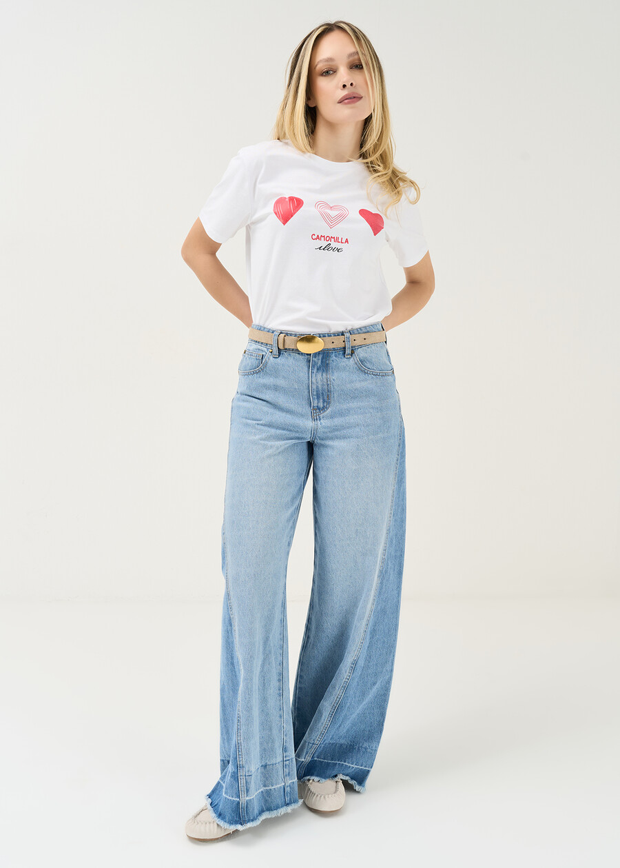 T-shirt Sonney in cotone I Love BIANCO WHITE Donna , immagine n. 4