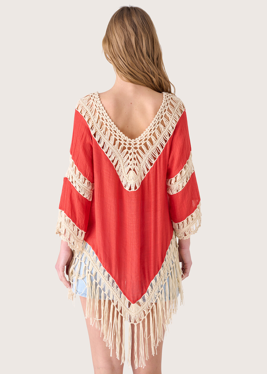Belial blouse with crochet inserts BEIGE Woman , image number 3