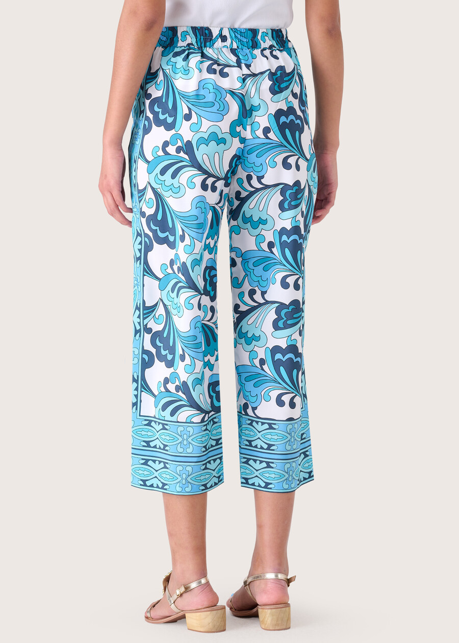Plod crepe Capri trousers BLUE TURCHESE Woman , image number 4