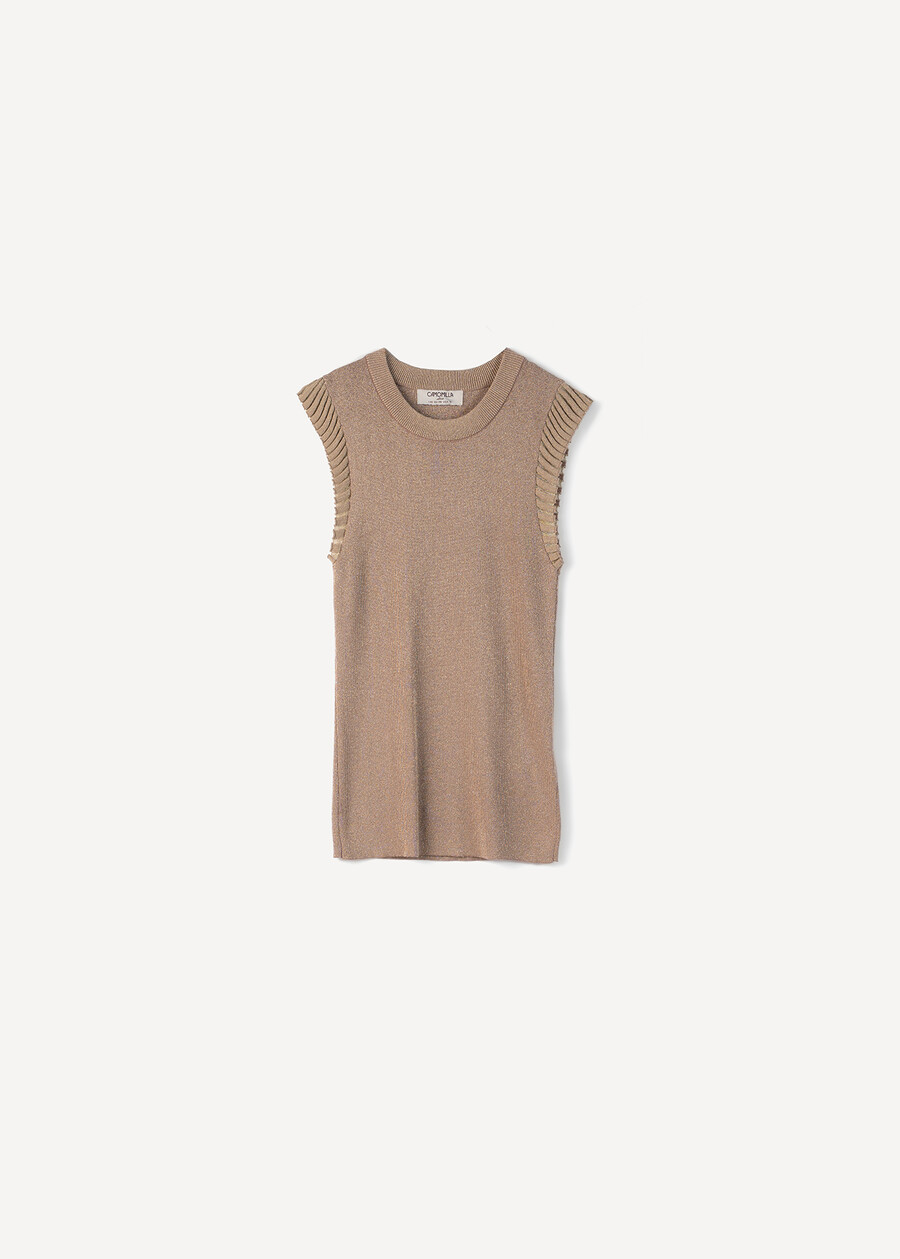 Top Trilly lurex e pliss&eacute; GOLD Donna , immagine n. 5