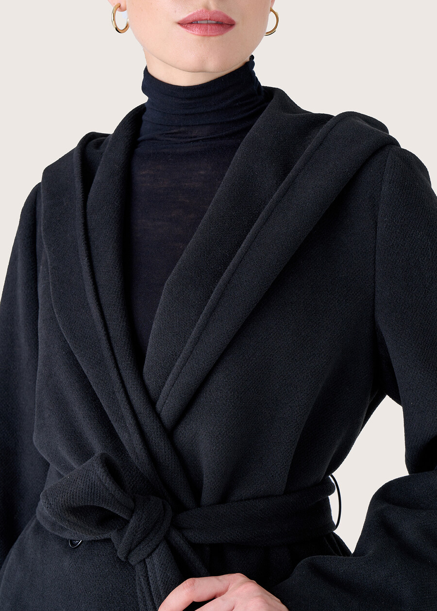 Cappotto Catrine in panno NERO BLACKBEIGE CAMMELLO Donna , immagine n. 3