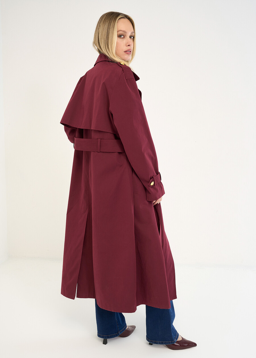 Trench Thomas oversize doppiopetto ROSSO BORDEAUX Donna , immagine n. 5