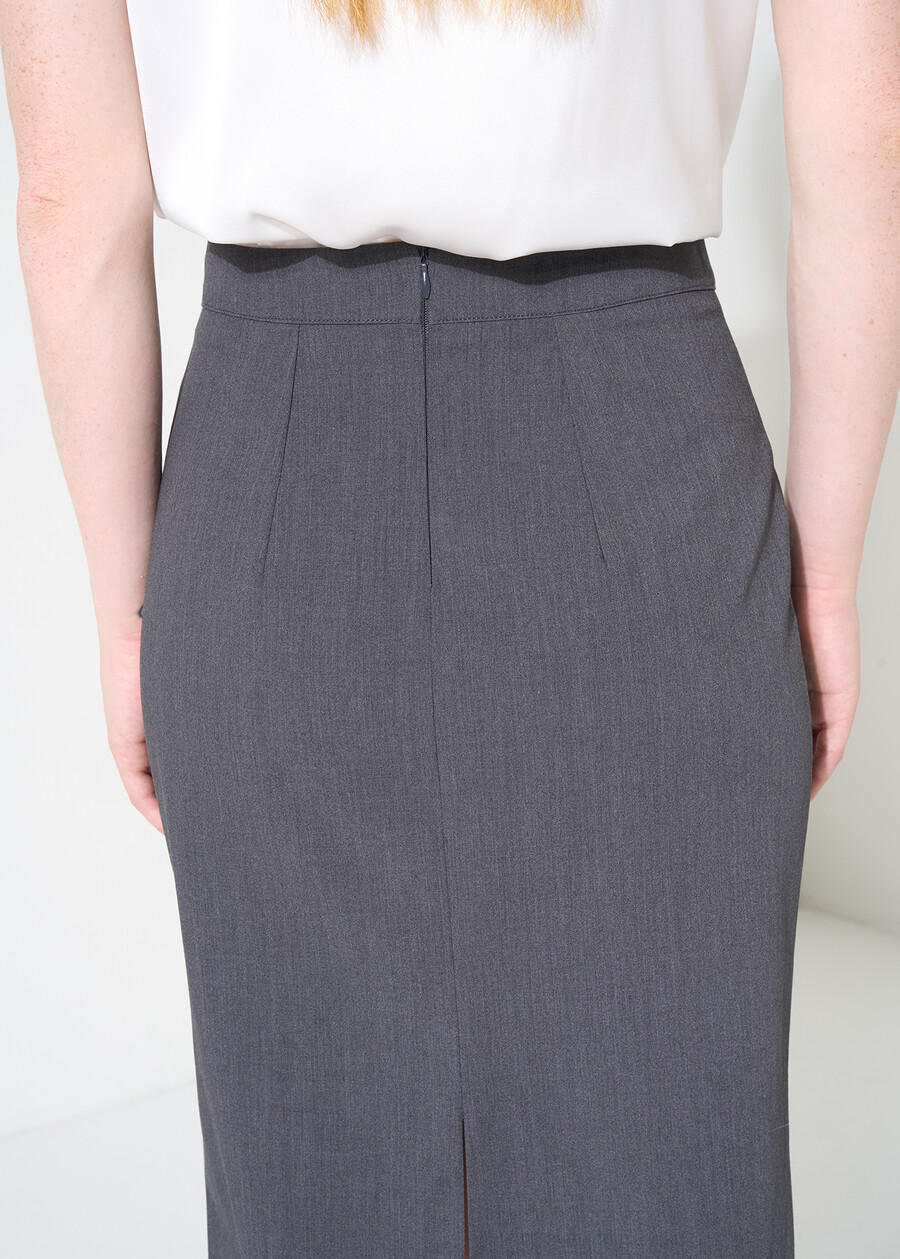 Gonna Gioia a tubino in lana GRIGIO GREY Donna , immagine n. 6