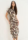 Ares printed rayon midi dress MARRONE Woman image number 2