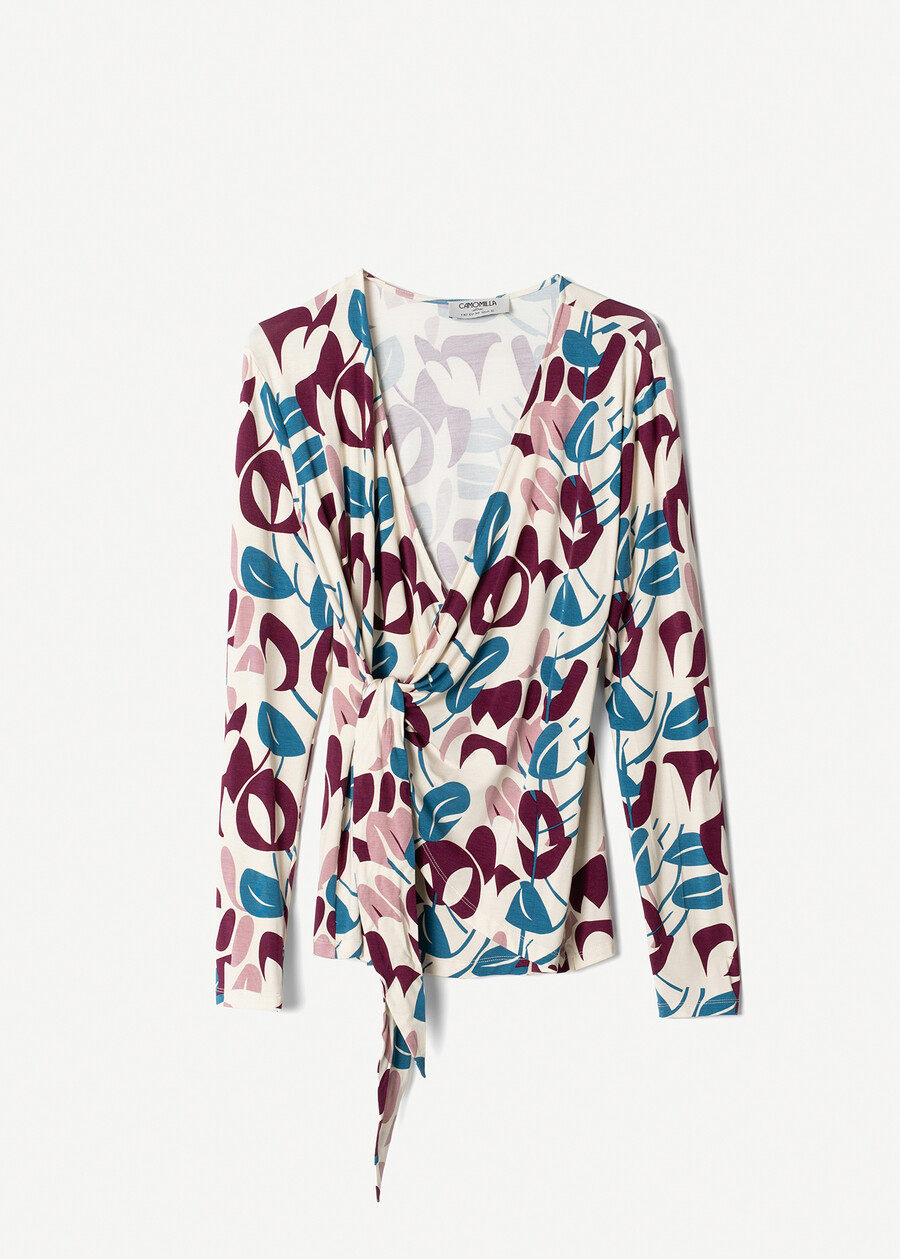 Sally wrap T-shirt BLUE TURCHESE Woman , image number 5