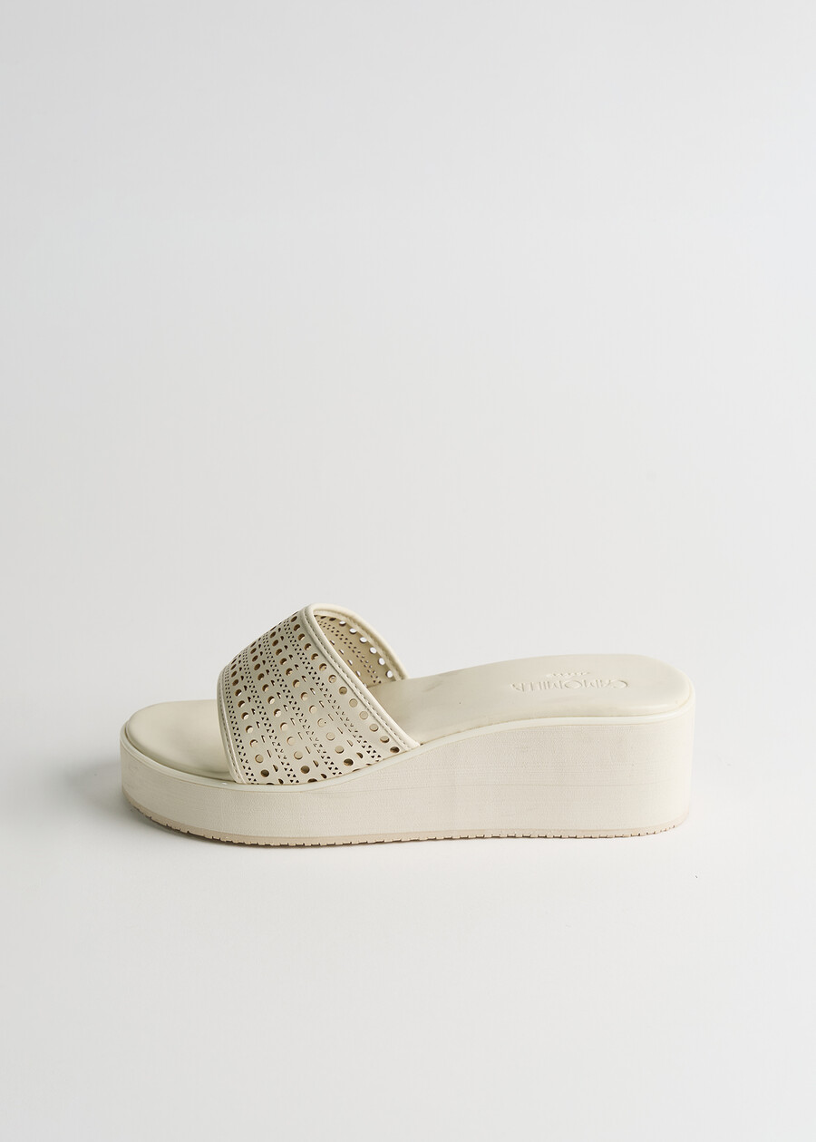 Stanley perforated faux leather sandal BEIGE LATTE Woman , image number 5