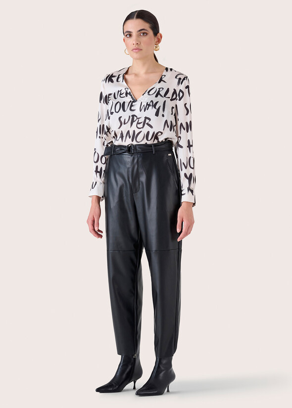 Pantalone Pocket in ecopelle NERO BLACK Donna null