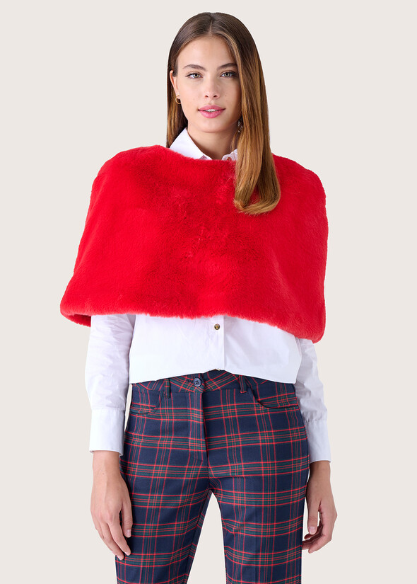 Meg eco-fur poncho  Woman null