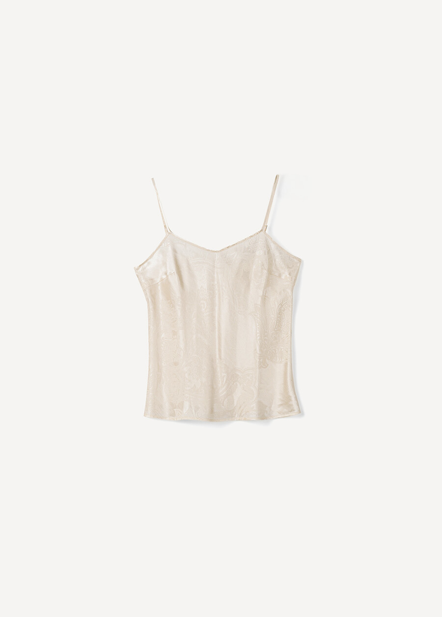 Texas Silk Jacquard Top GRIGIO SILVER ORO GOLDEN Woman , image number 4