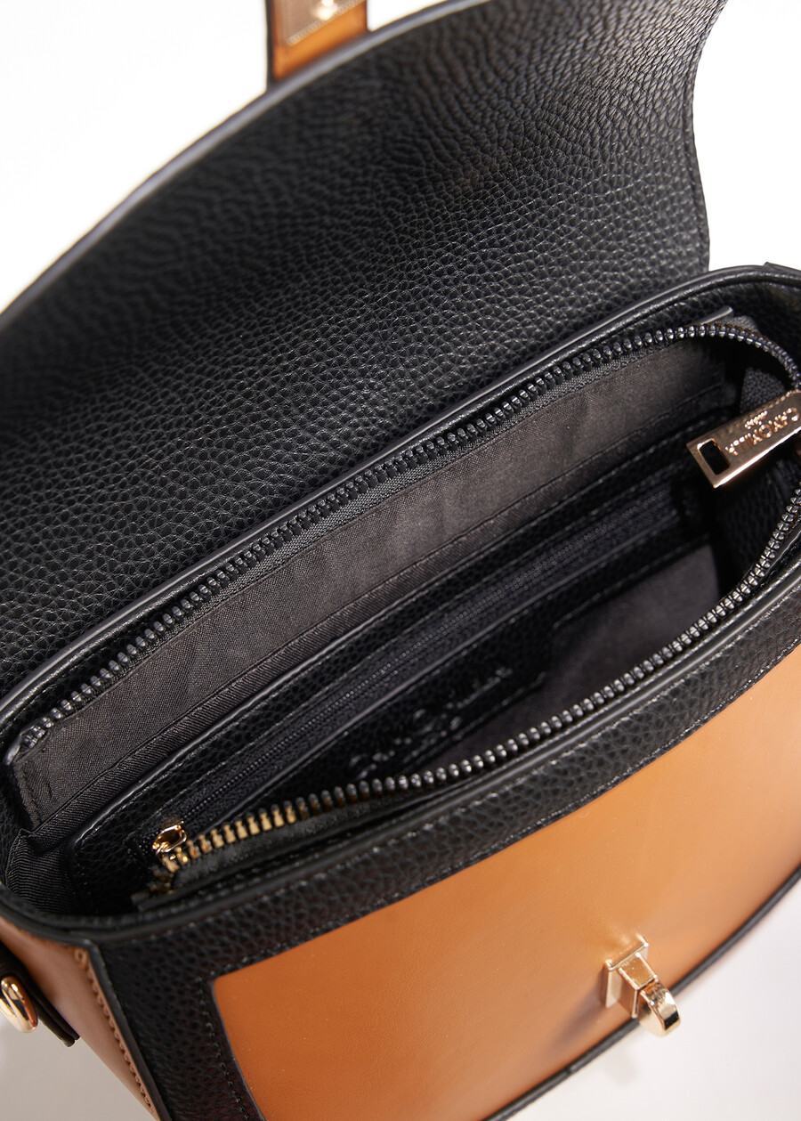 Bonye-A bicolor faux leather crossbody NERO BLACK Woman , image number 3
