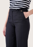 Pantalone Giorgia in misto lino BIANCO WHITEBLUE OLTREMARE GIALLO MANGONERO BLACK Donna immagine n. 3