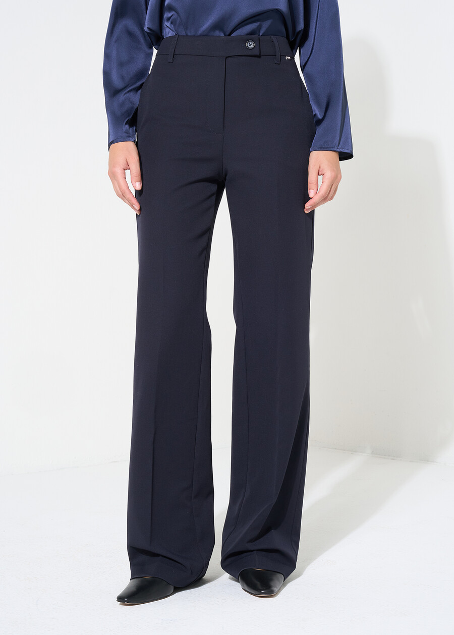 Pantaloni Giorgia ampi bi-stretch NERO BLACKBEIGE GESSOBLU Donna , immagine n. 3