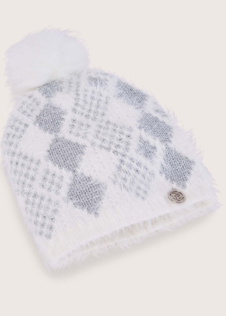 Cenna cap with lurex BIANCO WHITENERO BLACK Woman , image number 3