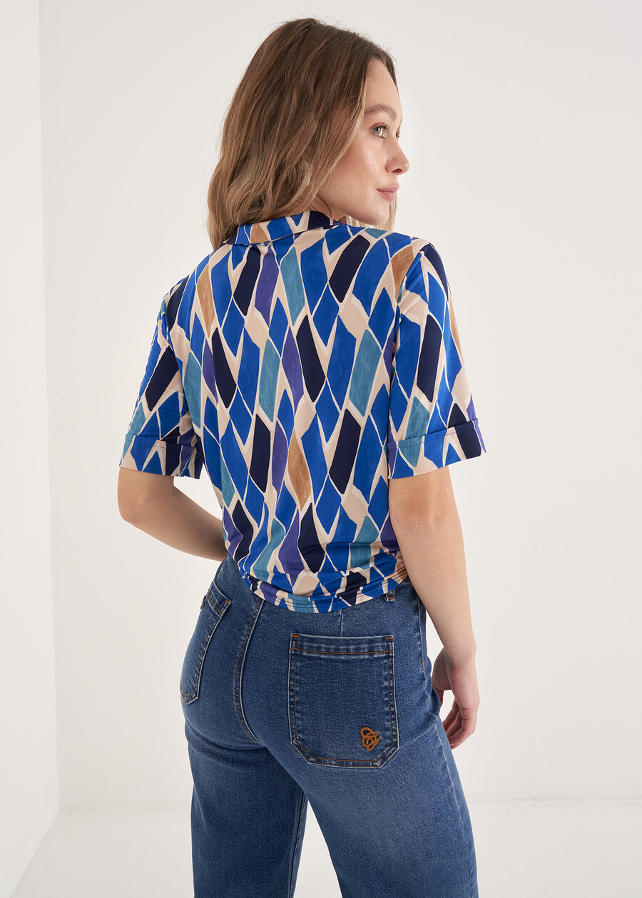 Camicia Solera Nodo Fantasia BLU Donna , immagine n. 3