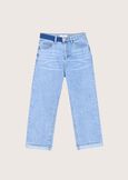 Sara denim cotton trousers DENIM Woman image number 6