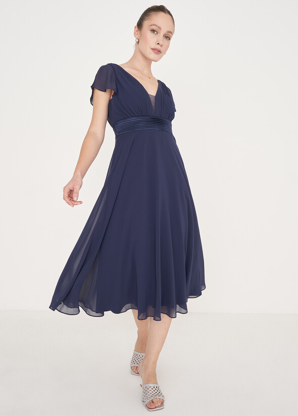 Addison chiffon dress BLUE OLTREMARE  Woman null