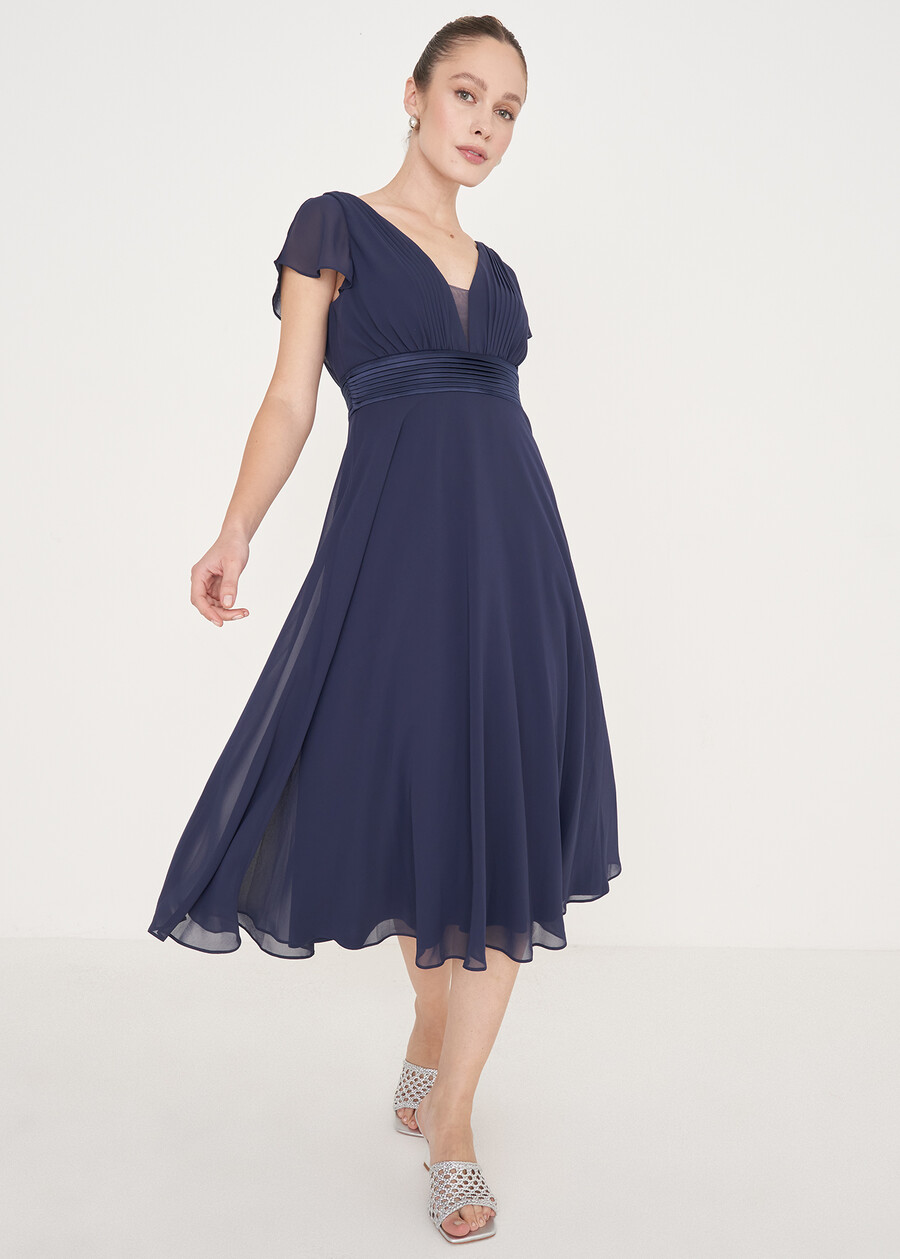 Addison chiffon dress BLUE OLTREMARE  Woman , image number 1