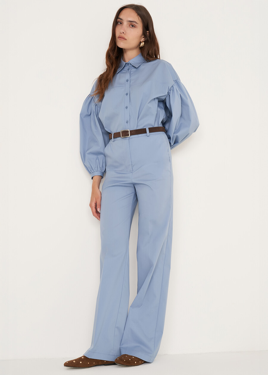 Pantalone Clair in cotone CELESTE FIORDALISOBEIGE Donna , immagine n. 1