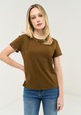 Serena T-shirt with bead detailing MARRONE Woman image number 1