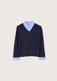 Maia jersey with shirt insert BLU DARK BLUE Woman image number 4