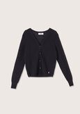 Cardigan traforato Cook 100% cotone NERO Donna immagine n. 4