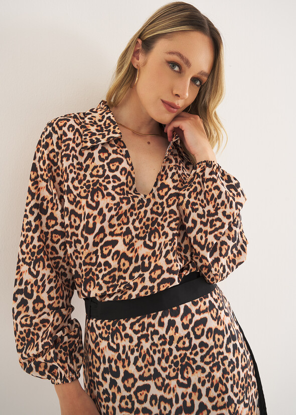 Brigida printed blouse with collar NERO BLACK Woman null
