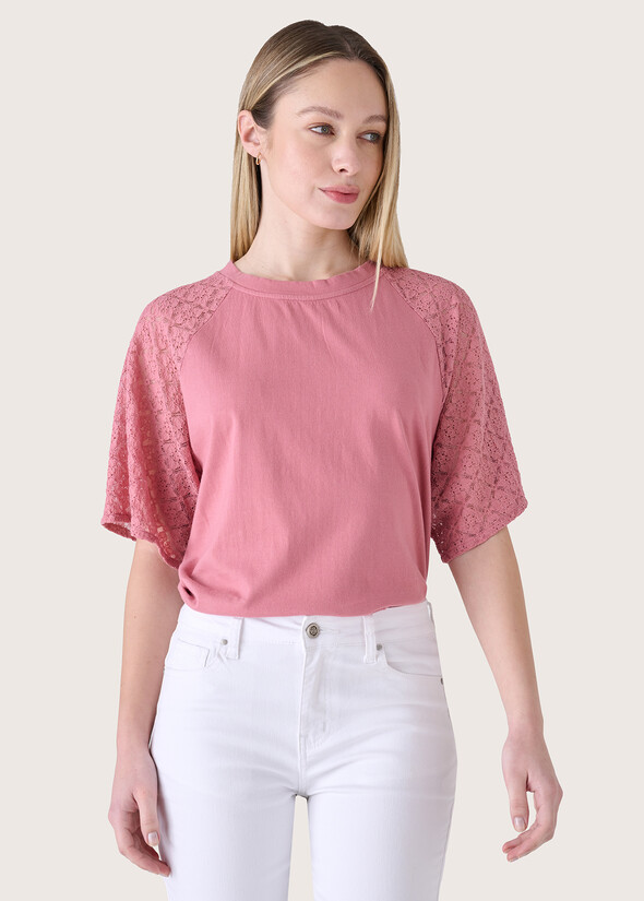 T-shirt Sebyn 100% cotone ROSA BOUQUET Donna null
