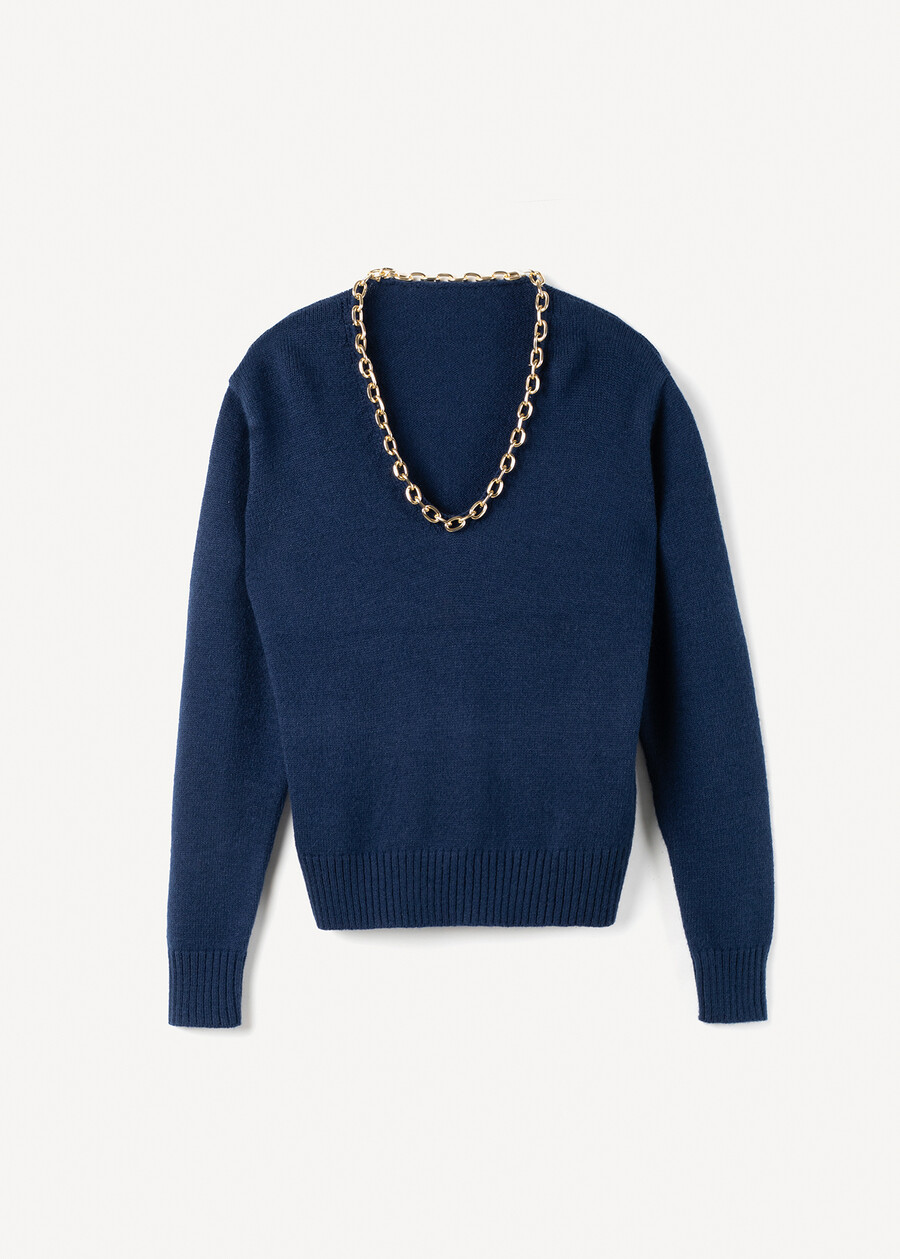 Malawi V-neck sweater BLU MIDNIGHTVIOLA VINACCIA Woman , image number 5