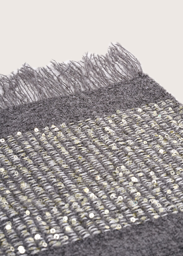 Selenas bouclé fabric scarf GRIGIO Woman null