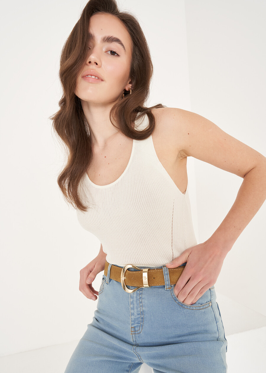 Top Titania in maglia VERDEBIANCO BURRO Donna , immagine n. 2