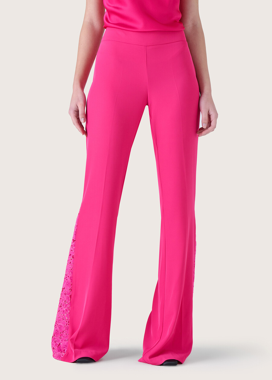 Victoria cady and lace trousers ROSA FUCSIANERO BLACK Woman , image number 3