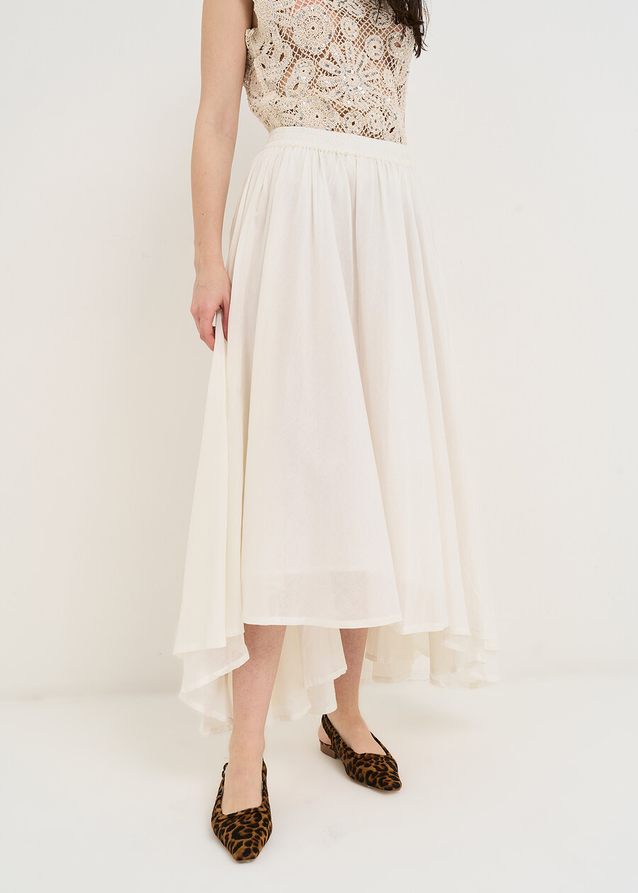 Gonna Gledis lunga in cotone BIANCO WHITE Donna , immagine n. 2