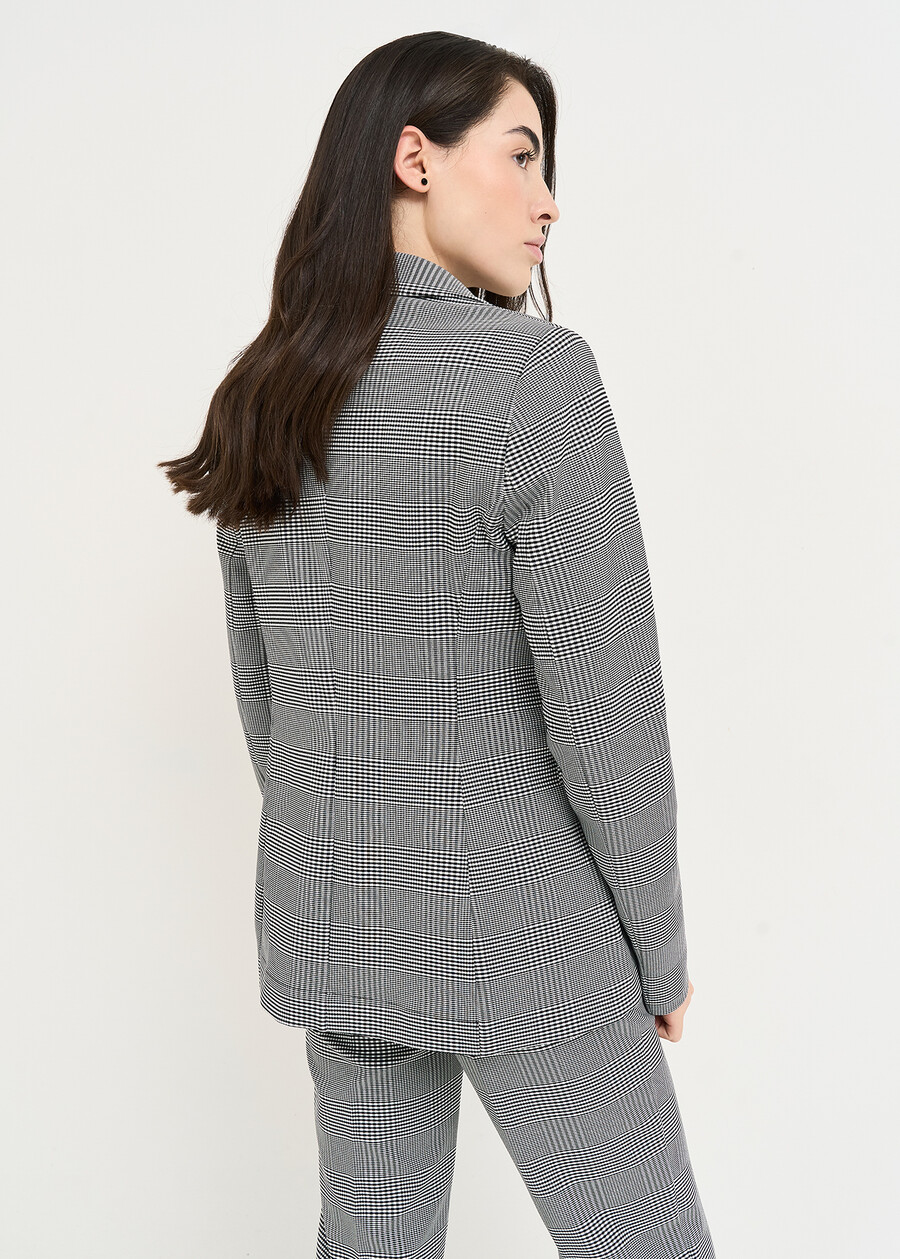 Giselle-Q micro check jacket NERO BLACK Woman , image number 3