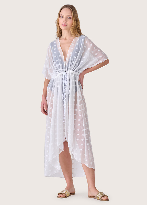 Clivia embroidered beachrobe BIANCO Woman null
