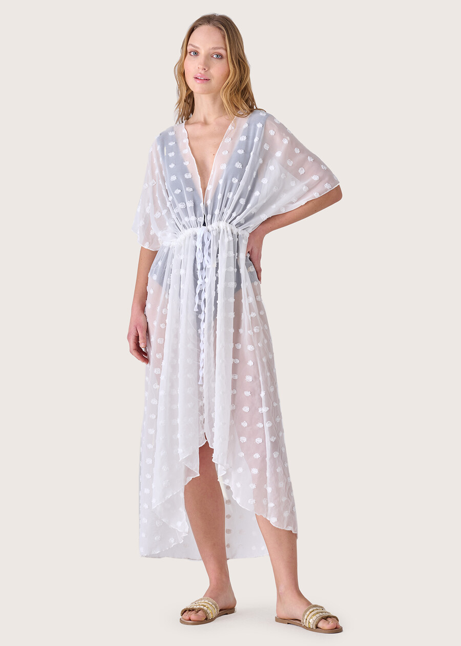Clivia embroidered beachrobe BIANCO Woman , image number 1