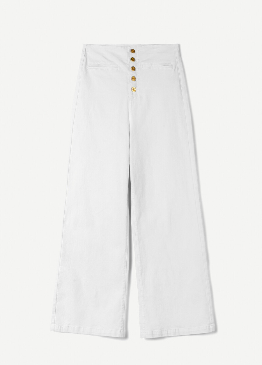 Dannie cotton denim trousers BIANCO WHITEDENIM DARK DENIM Woman , image number 6