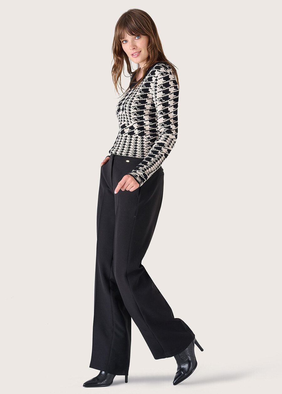 Pantalone Giorgia a palazzo NERO BLACKMARRONE VISONE Donna , immagine n. 1