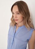Tyra 100% Cotton Embroidered Top BIANCO WHITEBLU CELESTE Woman image number 2