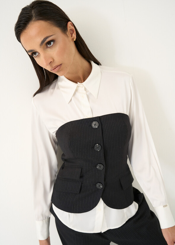 Top Teel bustier gessato NERO BLACK Donna null