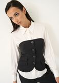 Top Teel bustier gessato NERO BLACK Donna immagine n. 1