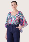 Cassy satin blouse BLUE OLTREMARE  Woman image number 1